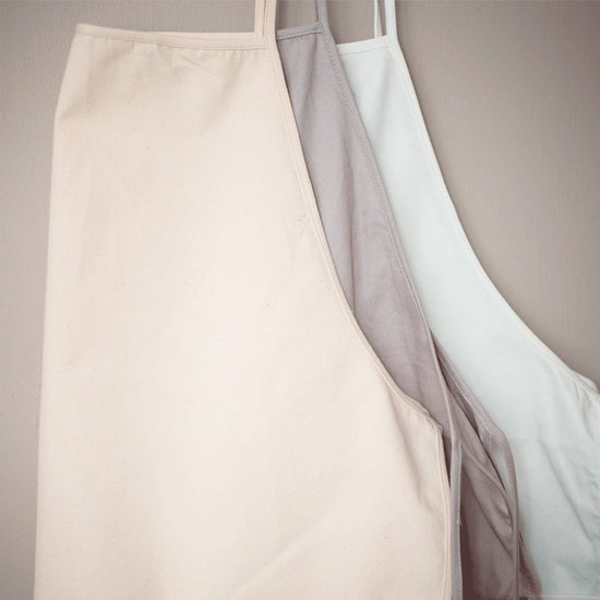 Light Grey Apron | Full Kitchen Apron | Kitchen Wear | Cotton Apron | Vintage Apron | Cotton Canvas Full Apron | Natural | Blank Apron