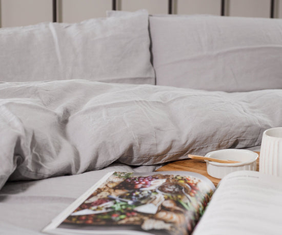 Linen Bedding Duvet in Light Grey Color | Natural King Queen Soft Linen Duvet Cover | Farmhouse Bedding Home Bedroom Decor Linen Duvet Cover
