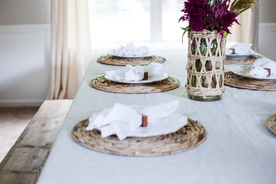 Linen Tablecloth in Various Colors | 100% Linen Rectangular Table Linens | Custom Linen Fabric Tablecloth | Kitchen Natural Linen Tablecloth