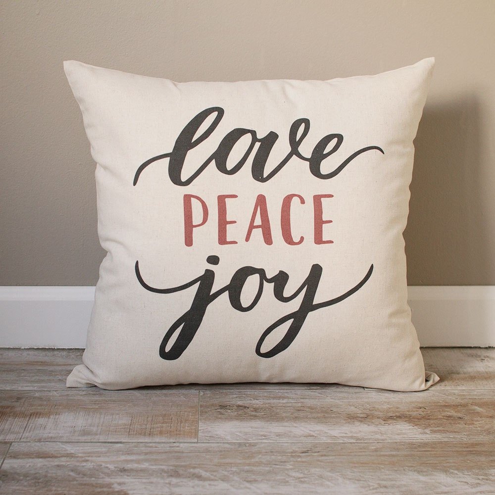 Love Peace Joy Pillow | Christmas Pillow | Holiday Pillow | Christmas Gift | Rustic Home Decor | Holiday Decor | Christmas Decor