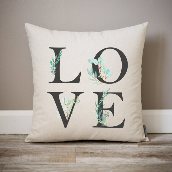 Load image into Gallery viewer, Love Pillow | Home Decor | Rustic Decor | Greenery Pillow | Home Pillow | Love Greenery Pillow | Decorative Pillows | Rustic Home
