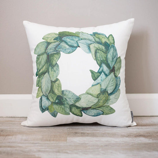 Magnolia Wreath | Personalized Pillows | Watercolor Magnolia | Rustic Home Decor | Decorative Pillows | Rustic Decor | Farmhouse Pillow