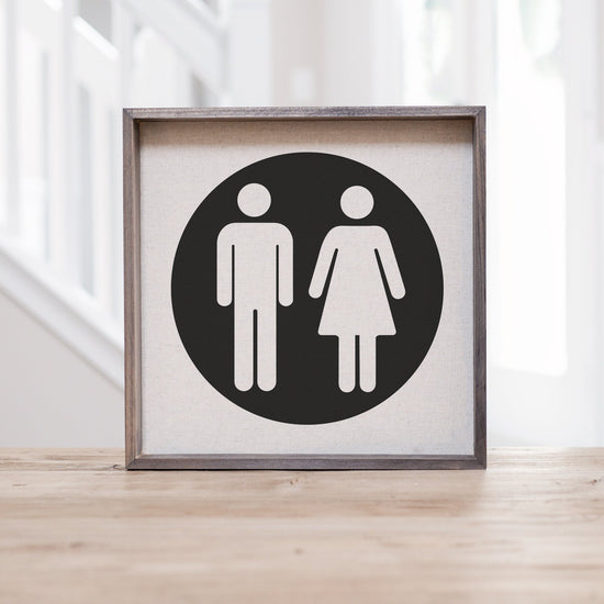 Load image into Gallery viewer, Man and Woman Bathroom Sign | Fun Bathroom Signs | Bathroom Wall Decor | Restroom Bathroom Decor | Farmhouse Bathroom Sign | Guest Bathroom
