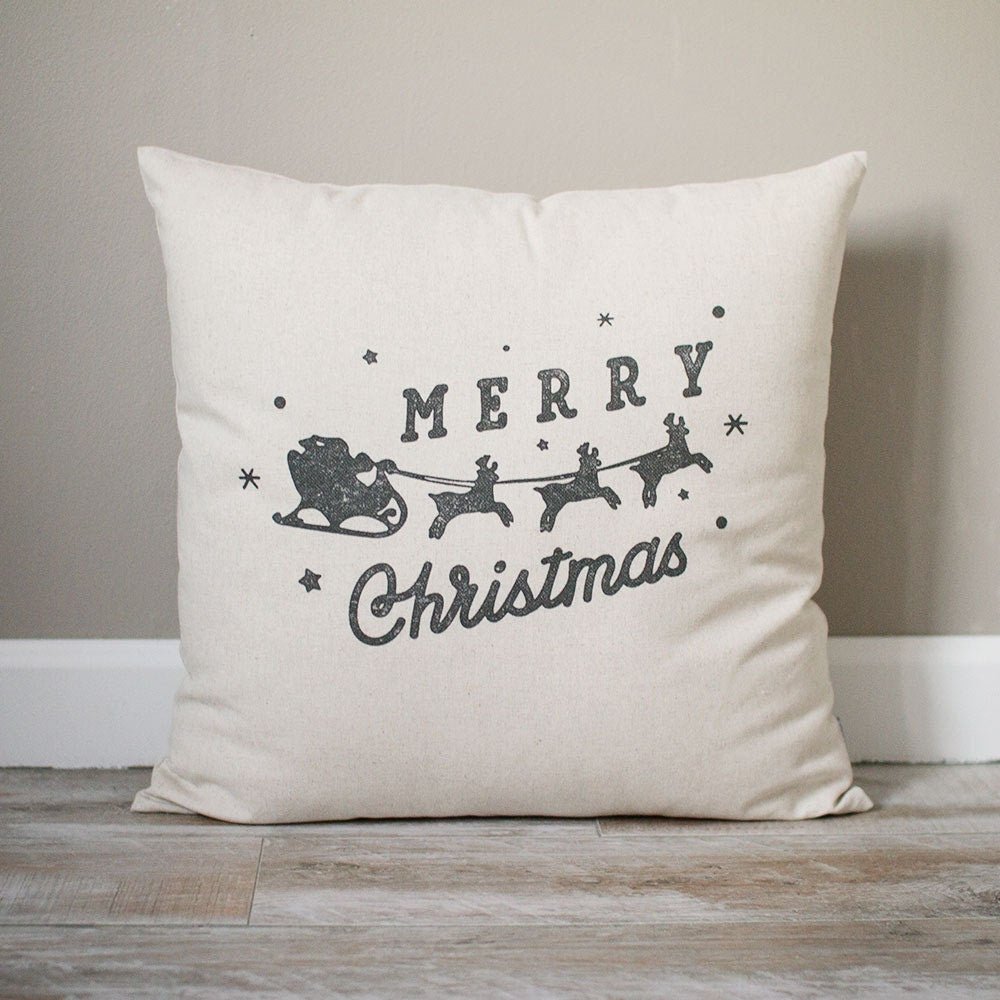 Merry Christmas Pillow | Santa Pillow | Reindeer Pillow | Holiday Pillow | Christmas Gift | Rustic Decor | Holiday Decor | Christmas Decor
