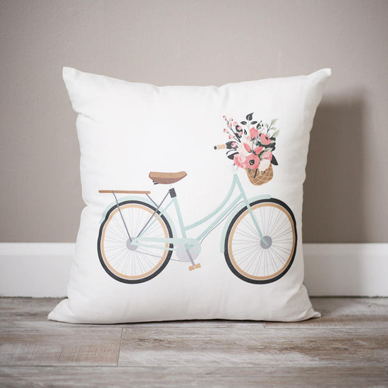 Mint Bicycle Pillow | Personalized Pillow | Spring Decor | Decorative Pillows| Bicycle Pillow | Vintage Decor | Spring Pillow | Mint Bicycle