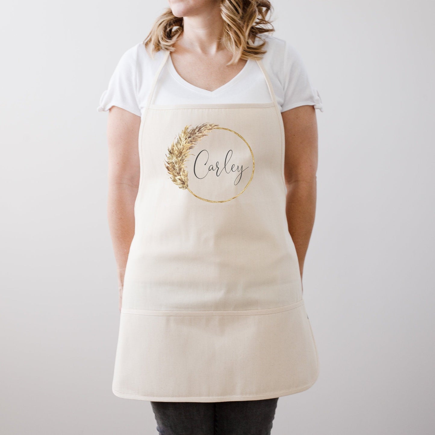 Mother of the Bride Boho Personalized Apron | Kitchen Apron | Pampas Grass | Garden Boho Wedding | Bridesmaid Gifts | Bridal Party Gift