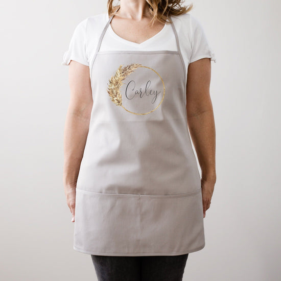 Mother of the Bride Boho Personalized Apron | Kitchen Apron | Pampas Grass | Garden Boho Wedding | Bridesmaid Gifts | Bridal Party Gift