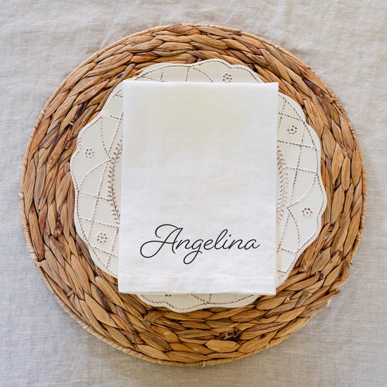 Name Placement Table Napkins 100% Linen Set of 4 | Wedding Favors | Cloth Napkins | Holiday Table Place Setting | Bridal Shower Favor