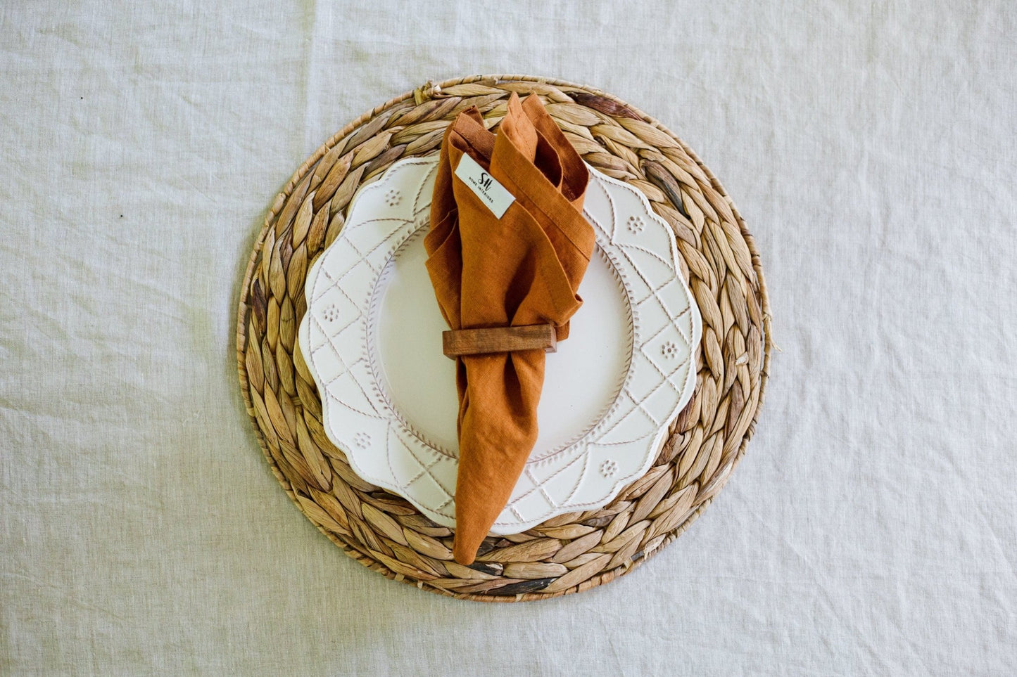 Natural Rust Linen Napkin Set of 2 | Handmade Soft Linen Napkin Set | Rust Linen Napkins Fall Kitchen Decor | Table Decor | Table Linens