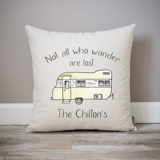 Not All Who Wander Are Lost Camper Pillow | Customizable Camper Decor | Fifth Wheel RV Decor | Camper Van Trailer Decor | Campsite Pillow