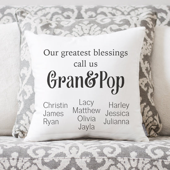 Our Greatest Blessings Call Us | Grandparent Gift | Personalized Grandparent Names | Gift For Grandparents | Names Of Grandparents | Names