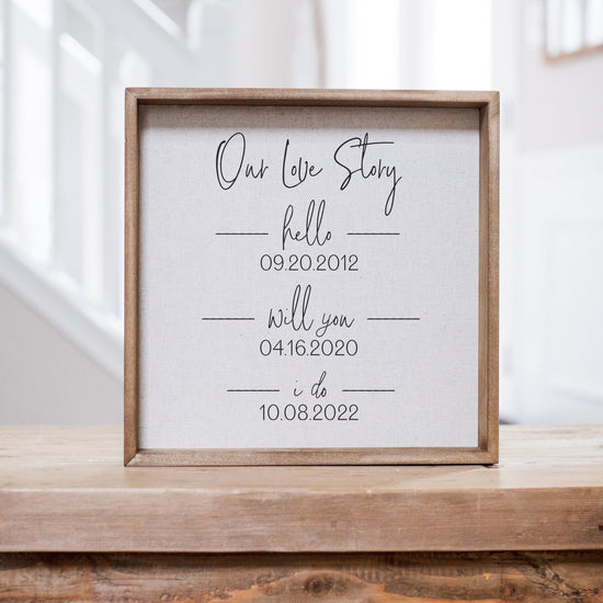 Our Love Story Hello Will You I Do Custom Sign | Wedding Day Decor | Personalized Wedding Gifts for Couple | Anniversary Gift | Wedding Gift
