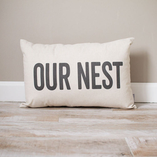 Our Nest Pillow | Rustic Decor | Home Decor | Rustic Decor Ideas | Handmade Pillow | Decorative Pillows | Housewarming Gift