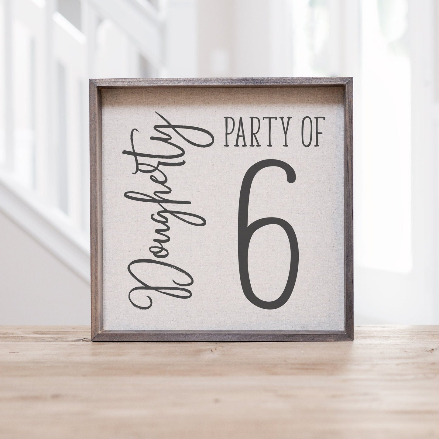Load image into Gallery viewer, Party of Family Sign | Party of 6 Sign | Gallery Wall Decor | Pregnancy Announcement | Family Number Sign | Personalized Housewarming Gift
