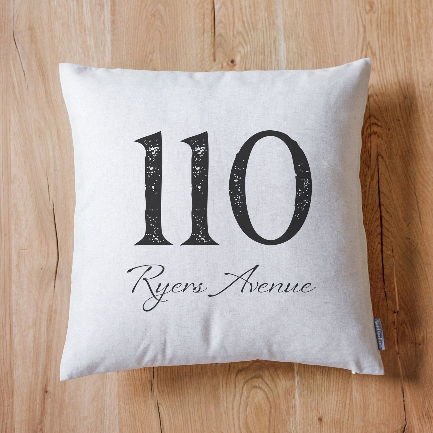 Load image into Gallery viewer, Personalized Address Pillow | Personalized Farmhouse Pillow | Vintage Porch Decor | Housewarming Gift | Rustic Home Decor | Farmhouse Decor
