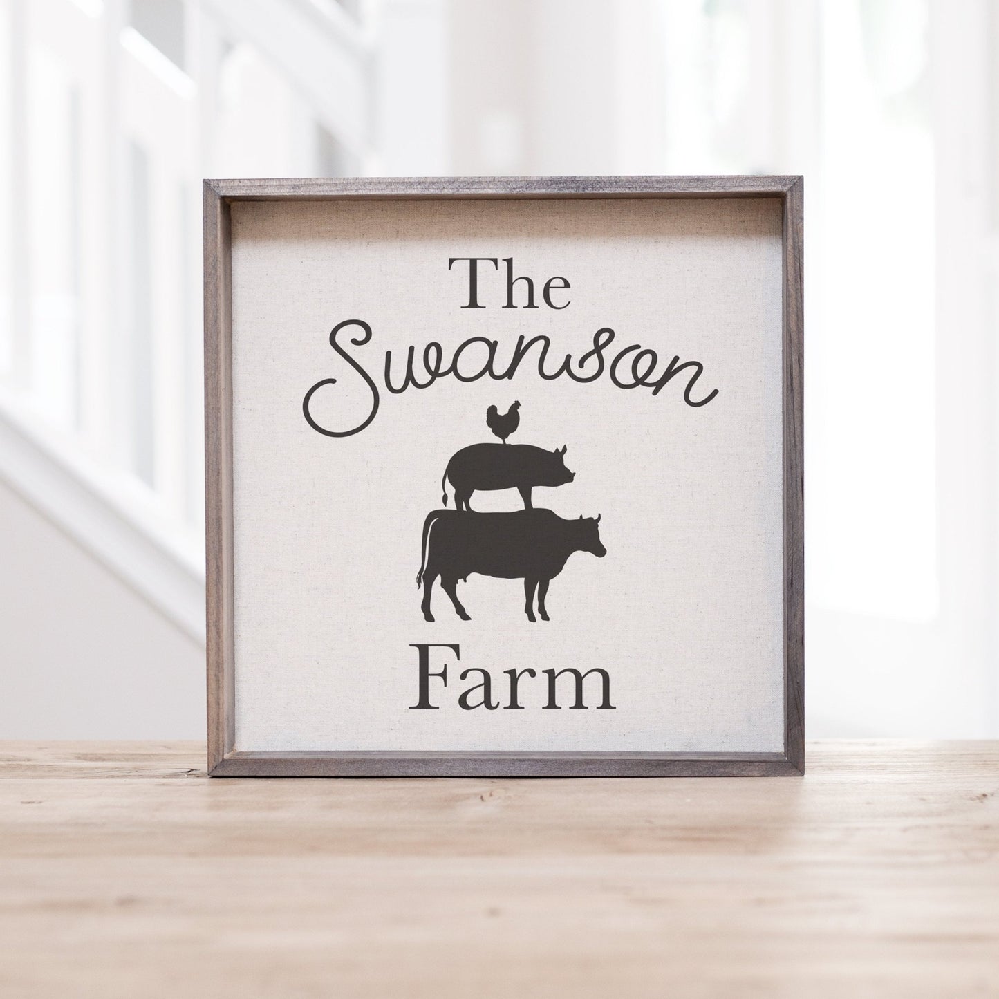 Personalized Family Farm Kitchen Wood Sign | Farmhouse Family Kitchen Sign | Bridal Shower Gift Idea | Personalized Farmhouse Kitchen Decor