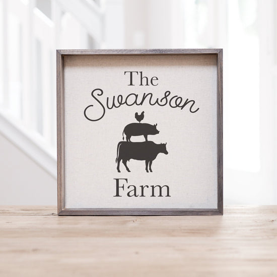 Personalized Family Farm Kitchen Wood Sign | Farmhouse Family Kitchen Sign | Bridal Shower Gift Idea | Personalized Farmhouse Kitchen Decor