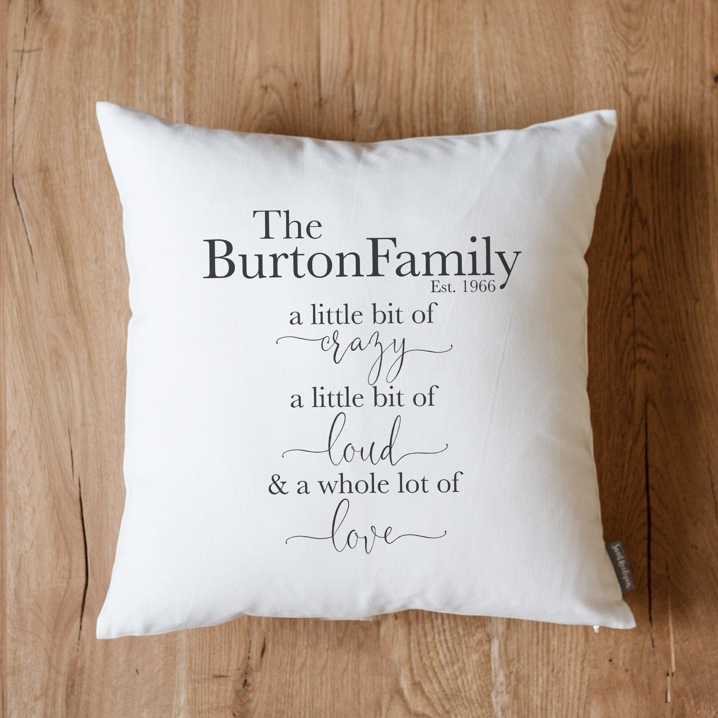 Load image into Gallery viewer, Personalized Family Last Name Monogram Pillow |  Anniversary Gift | Monogrammed Pillow | Last Name &amp;amp; Established Date Couples Wedding Gift
