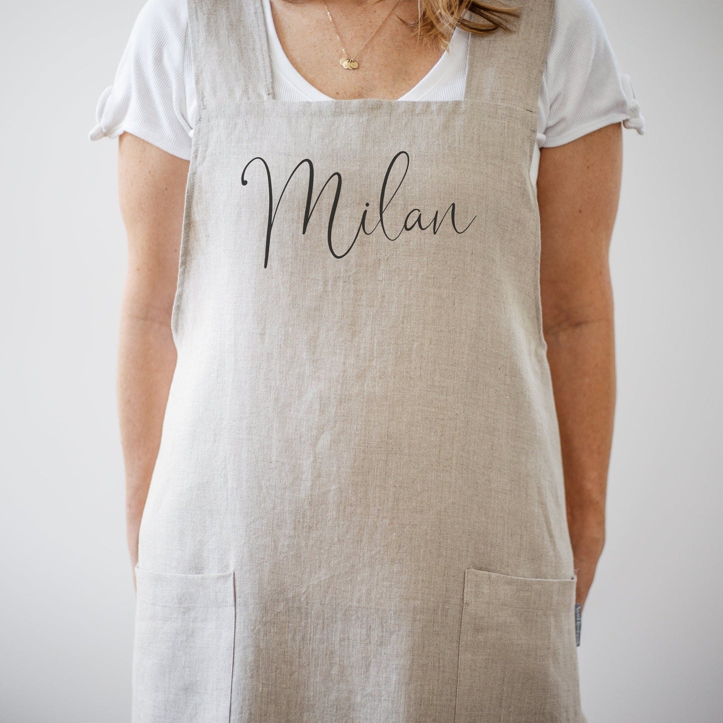 Personalized Linen Apron | Kitchen Apron | Custom Apron | Full Kitchen Apron | Custom Monogram Apron | Vintage Apron | 100% Linen Full Apron