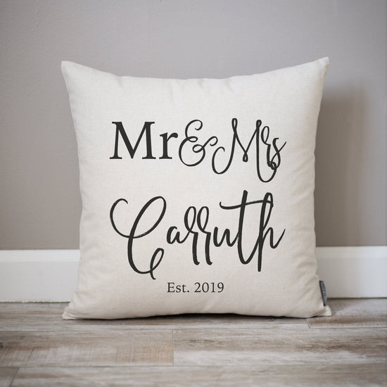 Personalized Monogram Pillow |  Wedding Gift for Couples | Monogrammed Pillow | Last Name & Established Date Pillow | Couples Wedding Gift
