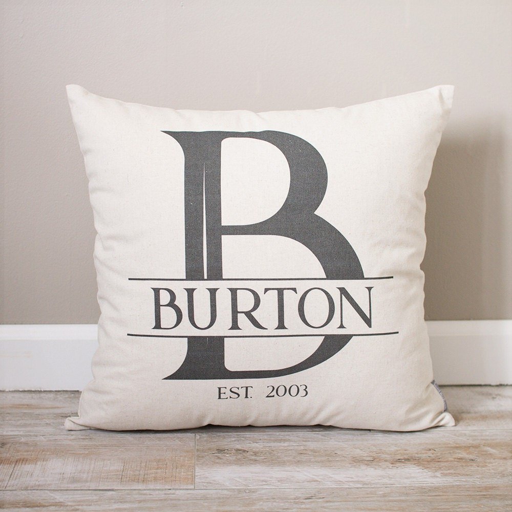 Personalized Monogram Pillow |  Wedding Gift for Couples | Monogrammed Pillow | Last Name & Established Date Pillow | Couples Wedding Gift