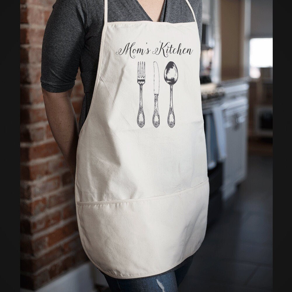 Load image into Gallery viewer, Personalized Mother&amp;#39;s Day Gift | Mom&amp;#39;s Kitchen Apron | Custom Mother&amp;#39;s Day Gift | Mother&amp;#39;s Day Gift | Gift For Mom | Mom Gift Kitchen Apron
