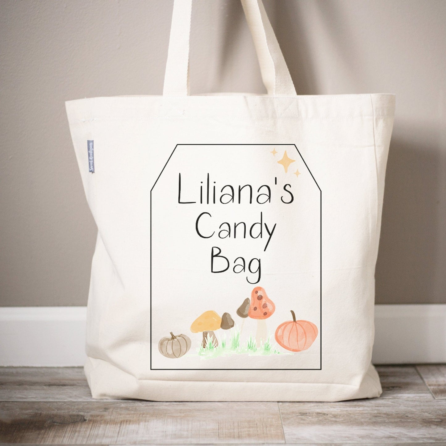 Personalized Mushrooms Halloween Candy Bag Gift | Trick or Treat Candy Bag | Halloween Party Bag | My First Halloween Trick or Treating Bag