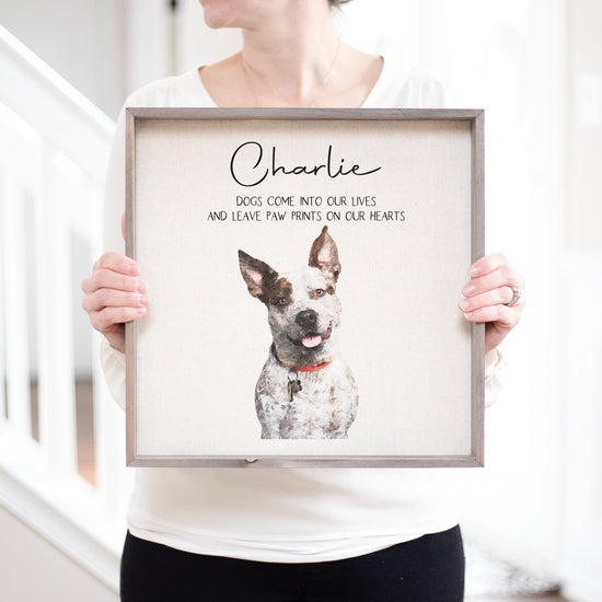 Load image into Gallery viewer, Personalized Pet Memorial Frame | Pet Loss Gifts | Dog Loss Gift | Custom Pet Portrait Gift | Pet Sympathy Gift Pet Loss Portrait Watercolor
