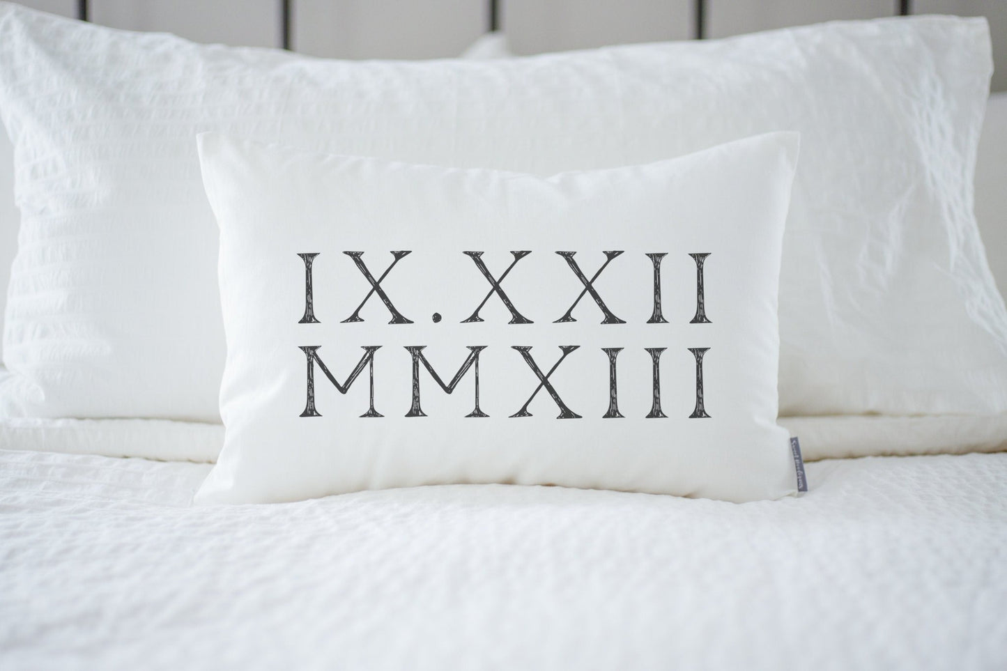 Personalized Roman Numeral Wedding Date Pillow | Wedding Gift Idea | Bridal Shower Personalized Gift | Rustic Home Decor | Farmhouse Decor