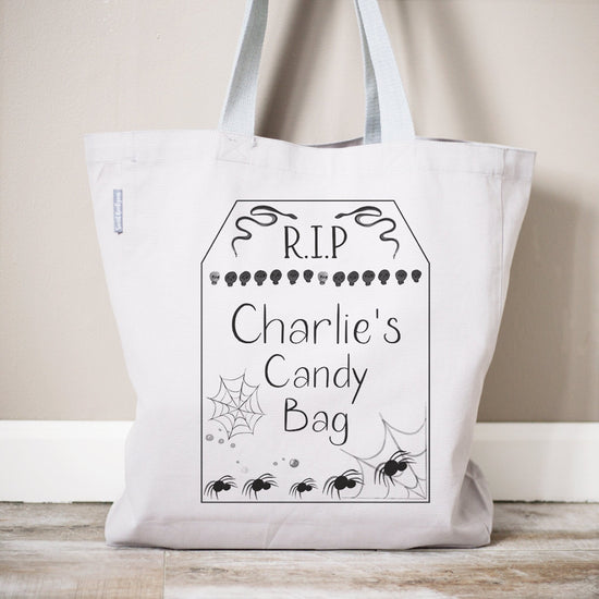Personalized Tombstone Gothic Halloween Candy Bag Gift | Trick or Treat Candy Bag | Halloween Party Bag | First Halloween Trick or Treating