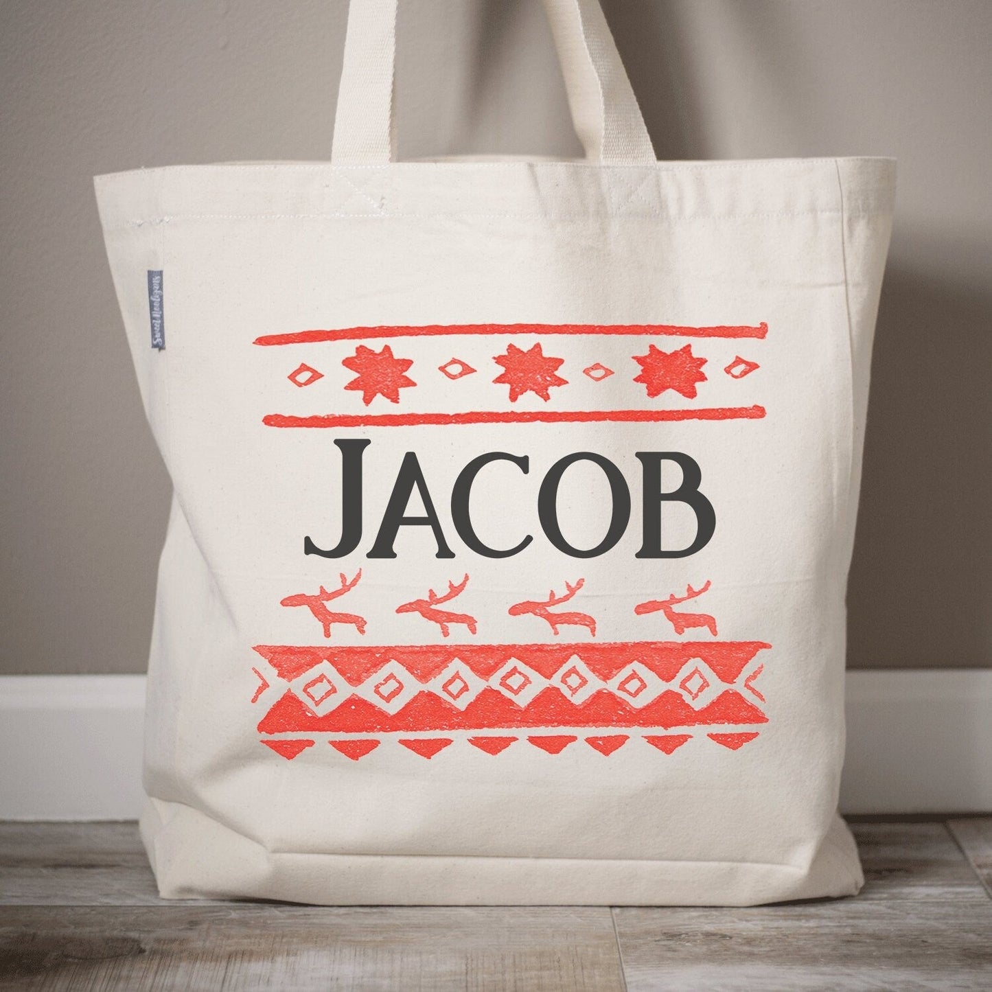Load image into Gallery viewer, Personalized Ugly Sweater Christmas Tote Bags | Eco Friendly Tote Bags | Stocking Stuffer | Eco Friendly Market Bag | Custom Christmas Bag
