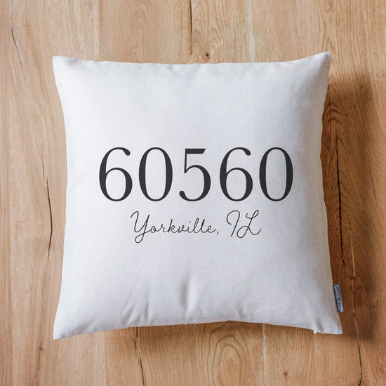 Personalized Zip Code Pillow | Personalized Pillow | Porch Decor | Hometown Pride Gift | Rustic Home Decor | Home Decor | Farmhouse Decor