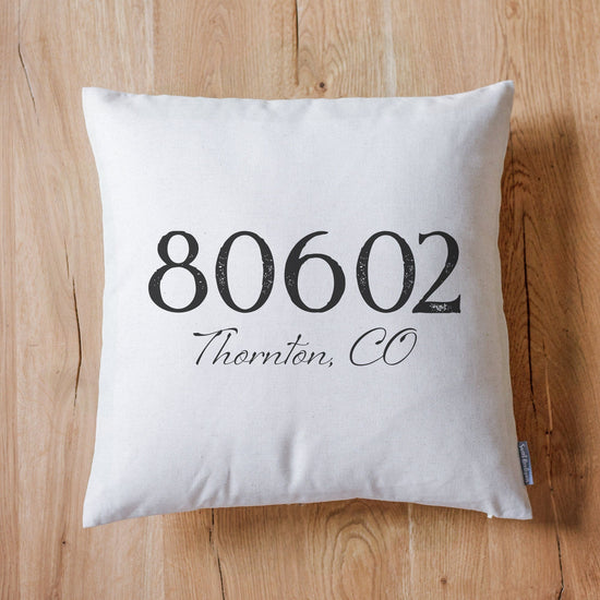 Personalized Zip Code Pillow | Personalized Pillow | Porch Decor | Hometown Pride Gift | Rustic Home Decor | Home Decor | Farmhouse Decor