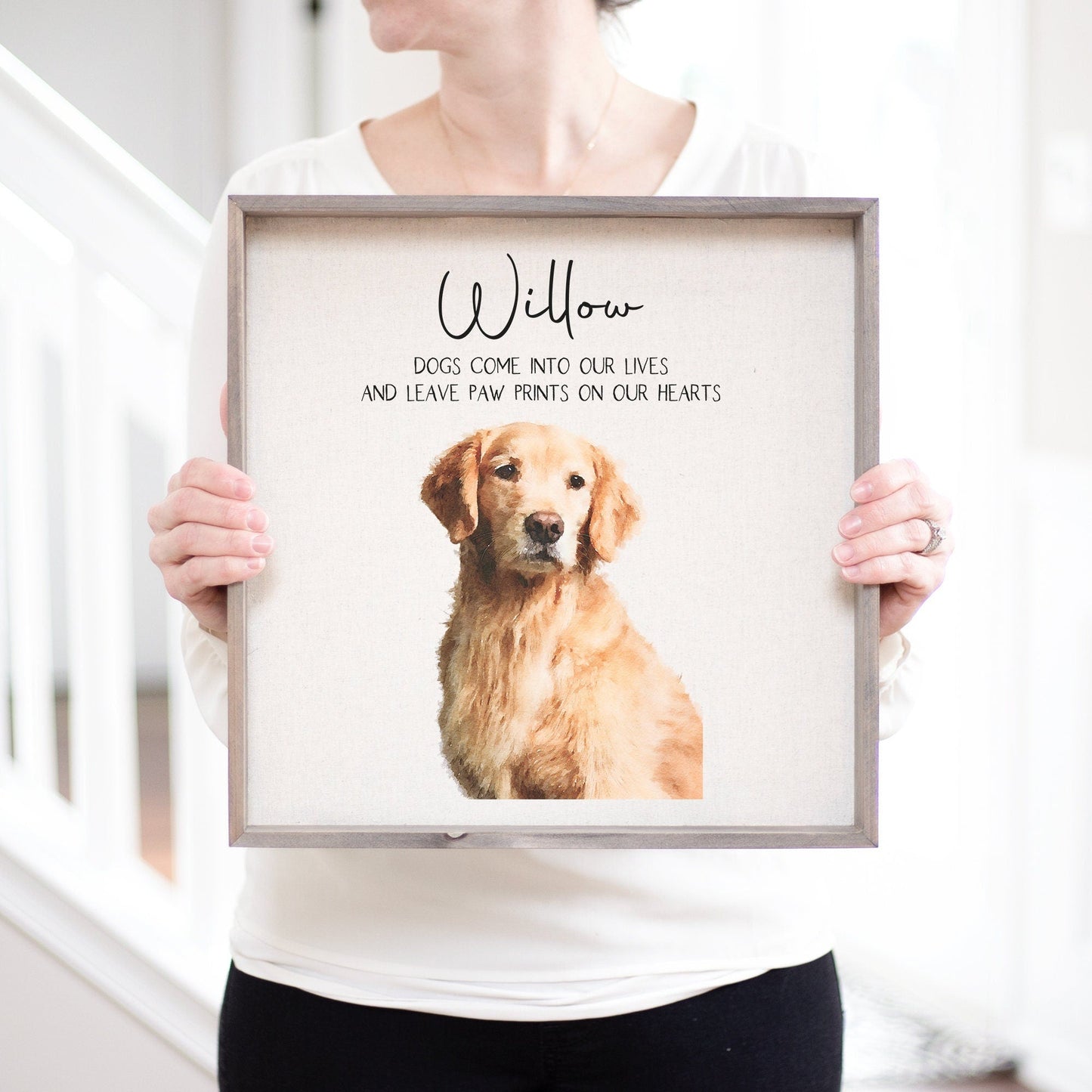 Pet Loss Memorial Portrait Frame | Pet Loss Gift | Dog Loss Gift | Custom Pet Portrait Gift | Pet Sympathy Gift Pet Loss Portrait Watercolor