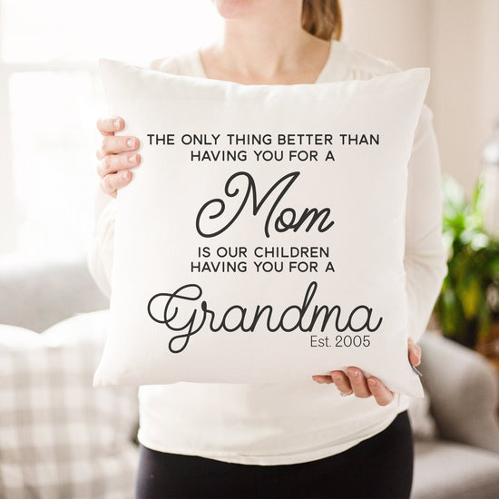 Load image into Gallery viewer, Pregnancy Announcement Birth Announcement Pillow For Mom | Grandparent Birth Reveal Unique Birth Announcement | Pregnancy Birth Reveal Idea
