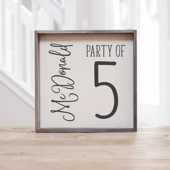 Pregnancy Announcement | Party of Family Sign | Party of 5 Sign | Gallery Wall Decor | Family Number Sign | Personalized Pregnancy Gift