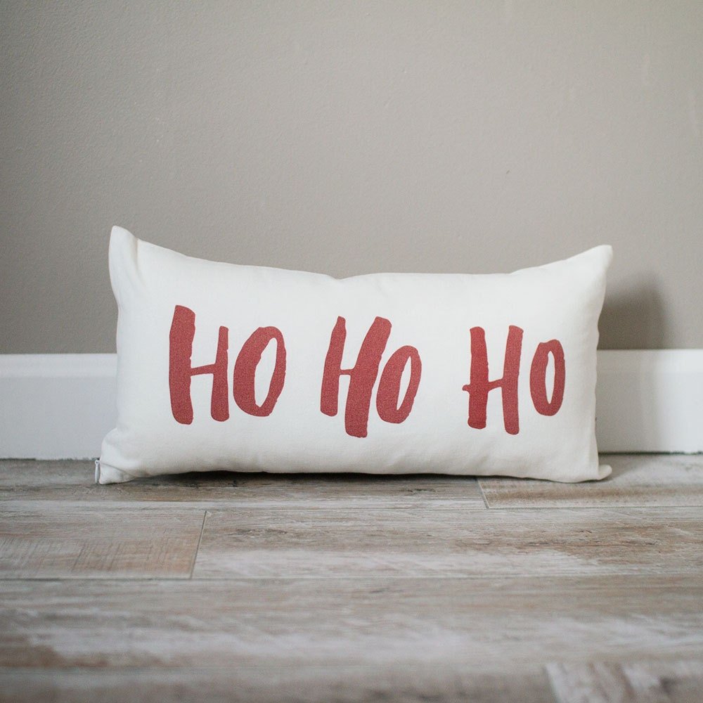 Red Ho Ho Ho Pillow | Christmas Pillow | Holiday Pillow | Christmas Gift | Rustic Decor | Holiday Decor | Christmas Decor