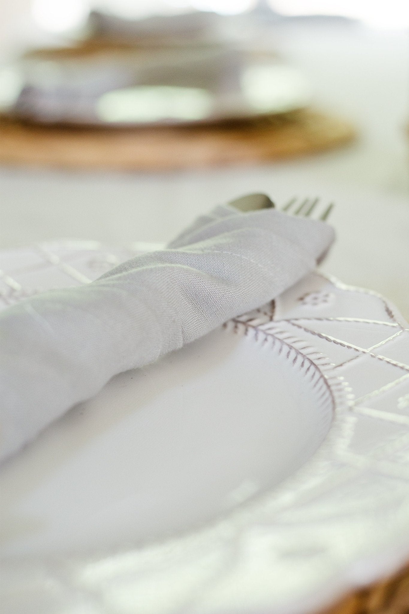 Set Of 2 Light Gray Napkins | 100% Linen Napkins | Dinner Kitchen Napkins | Table Cloth Napkins For Wedding | Table Linen Kitchen Napkins