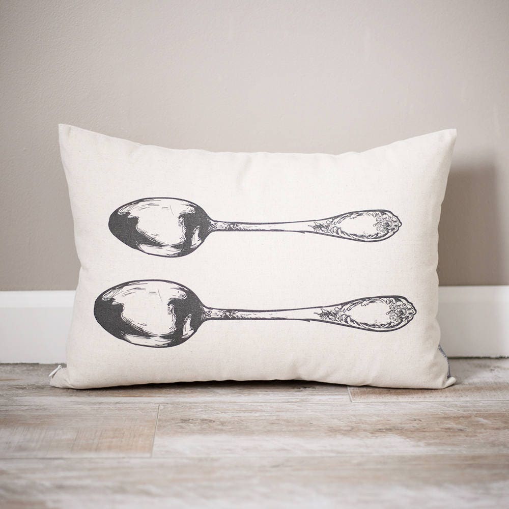 Load image into Gallery viewer, Spooning Pillow | Wedding Gift | Gift for Couple | Engagment Gift | Bridal Shower Gift | Gift for Her | Custom Monogrammed Pillow | Spoons - Sweet Hooligans Design
