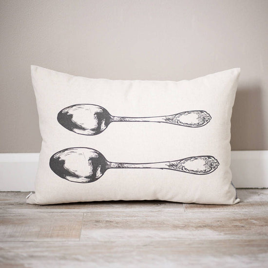 Load image into Gallery viewer, Spooning Pillow | Wedding Gift | Gift for Couple | Engagment Gift | Bridal Shower Gift | Gift for Her | Custom Monogrammed Pillow | Spoons - Sweet Hooligans Design
