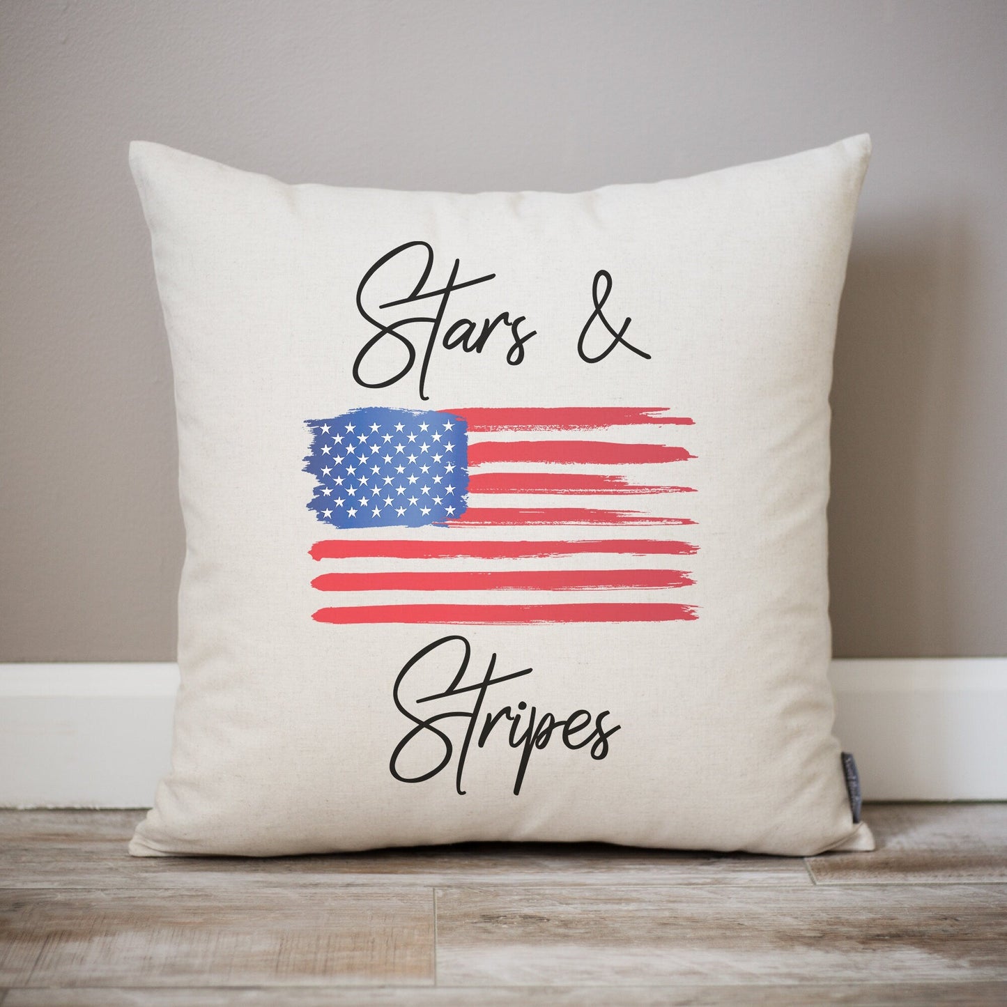 Stars and Stripes American Flag Pillow | Patriotic Decorations | 4th of July Flag Pillow | Independence Day Home Decor | Stars and Flags - Sweet Hooligans Design