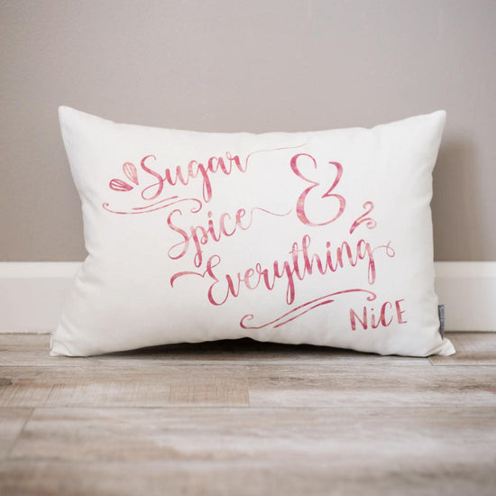 Sugar Spice & Everything Nice | Baby Girl Nursery Decor | Personalized Pillow | Monogrammed Gift | Girl Nursery Decor Ideas | Baby Girl Gift - Sweet Hooligans Design
