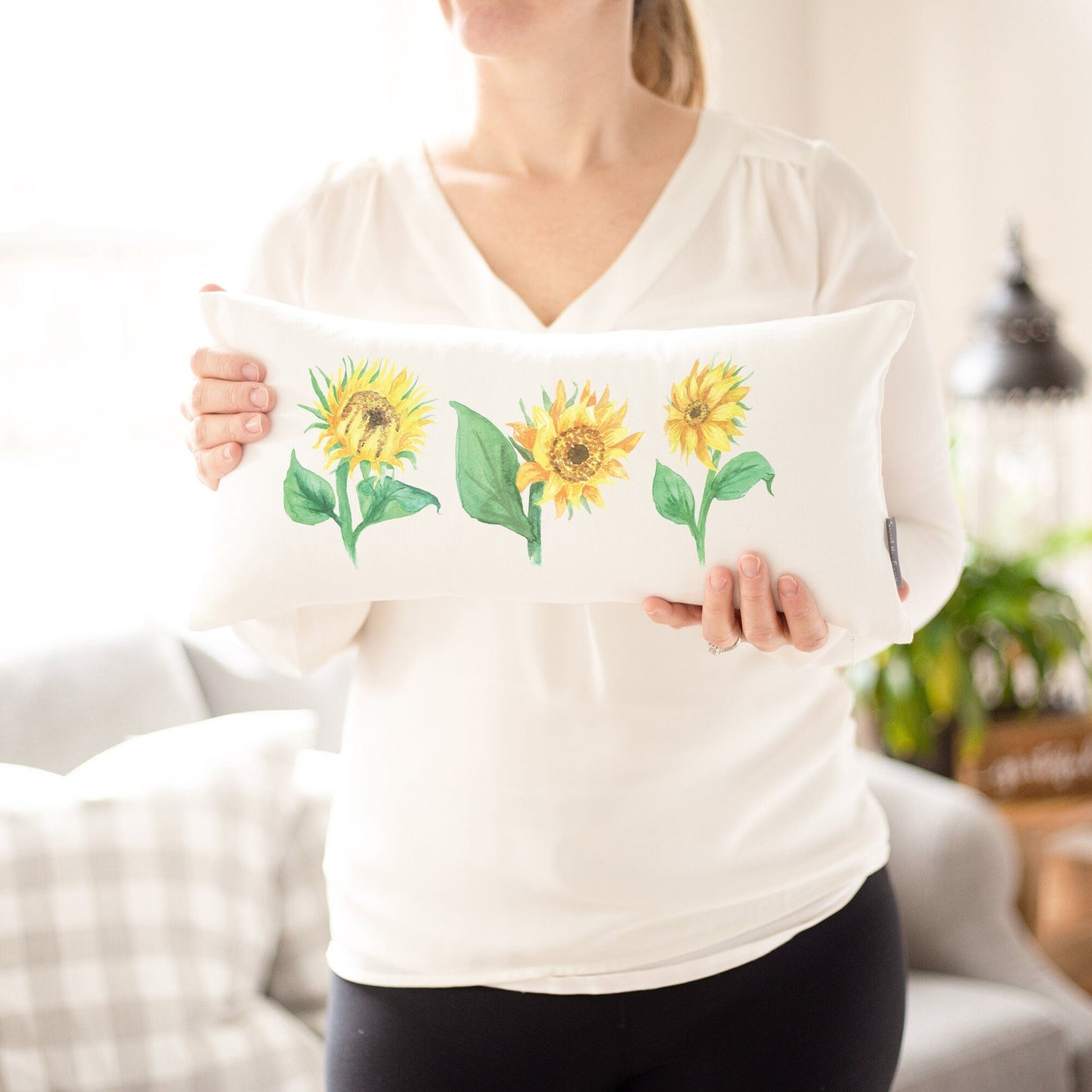 Summer Decor You're My Sunshine Decorative Rustic Decor | Sunflower Field Van Gogh's Sunflower Field Pillow | Farmhouse Decorative Pillow - Sweet Hooligans Design