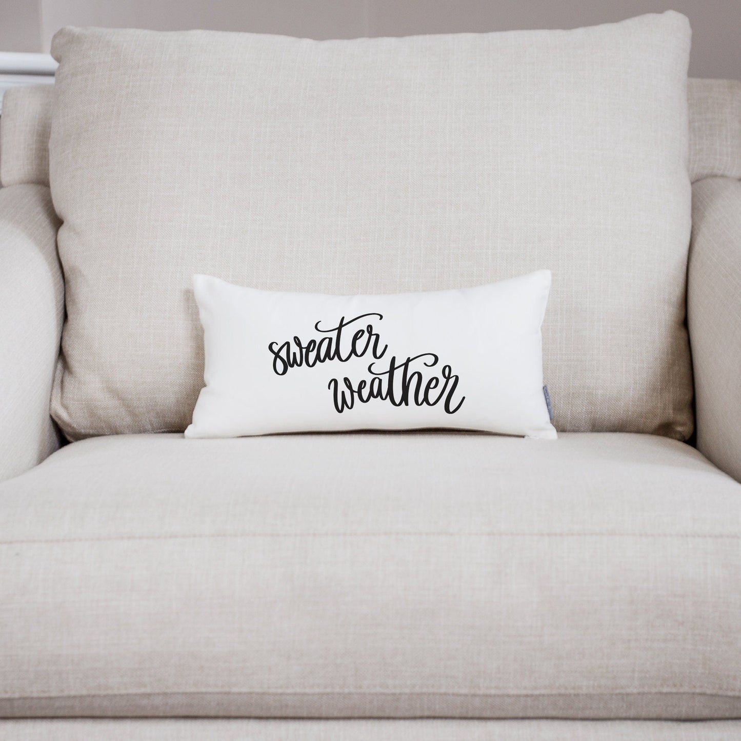 Sweater Weather Pillow | Fall Decor Pillow | Rustic Fall Decor | Farmhouse Decor | Winter Decor | Decorative Pillow | Baby It's Cold Outside - Sweet Hooligans Design