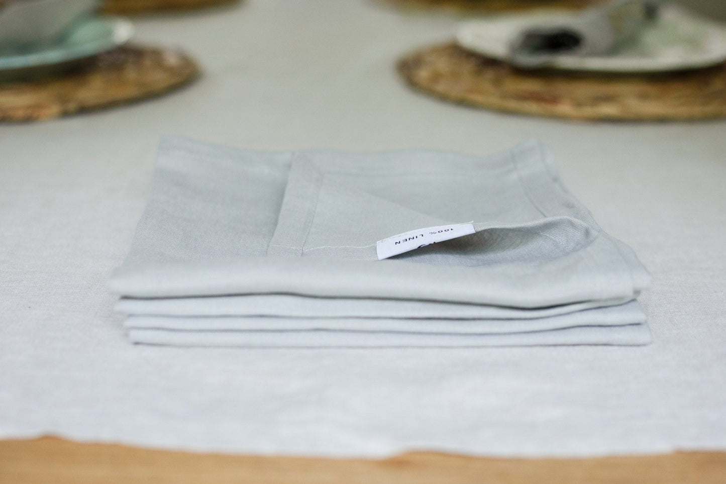 Table Linen Kitchen Napkins Set Of 2 Light Gray Napkins | 100% Linen Napkins | Dinner Kitchen Napkins | Table Cloth Napkins For Wedding - Sweet Hooligans Design