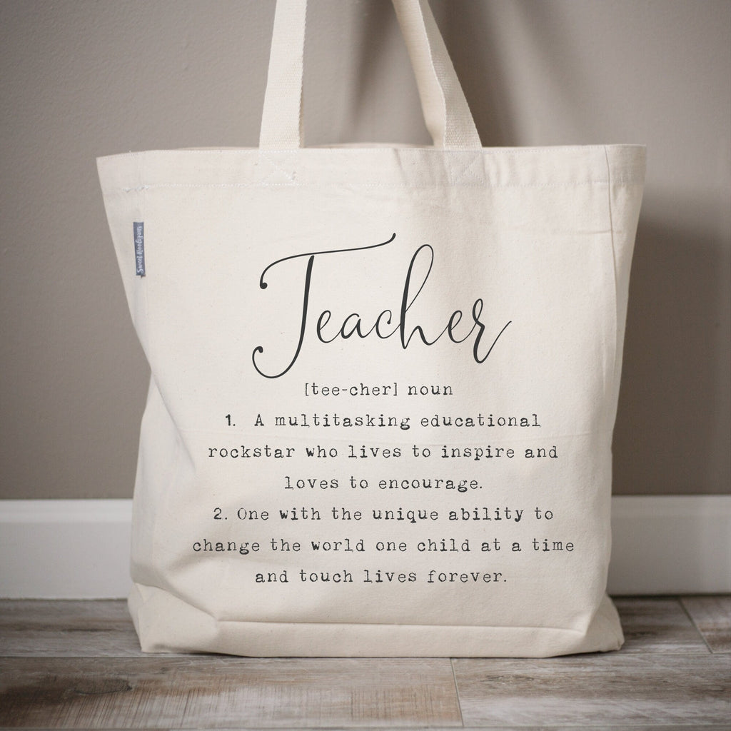 Teacher Definition Funny Tote Bag Shopper Gift Teach School Gift Subject  Cool