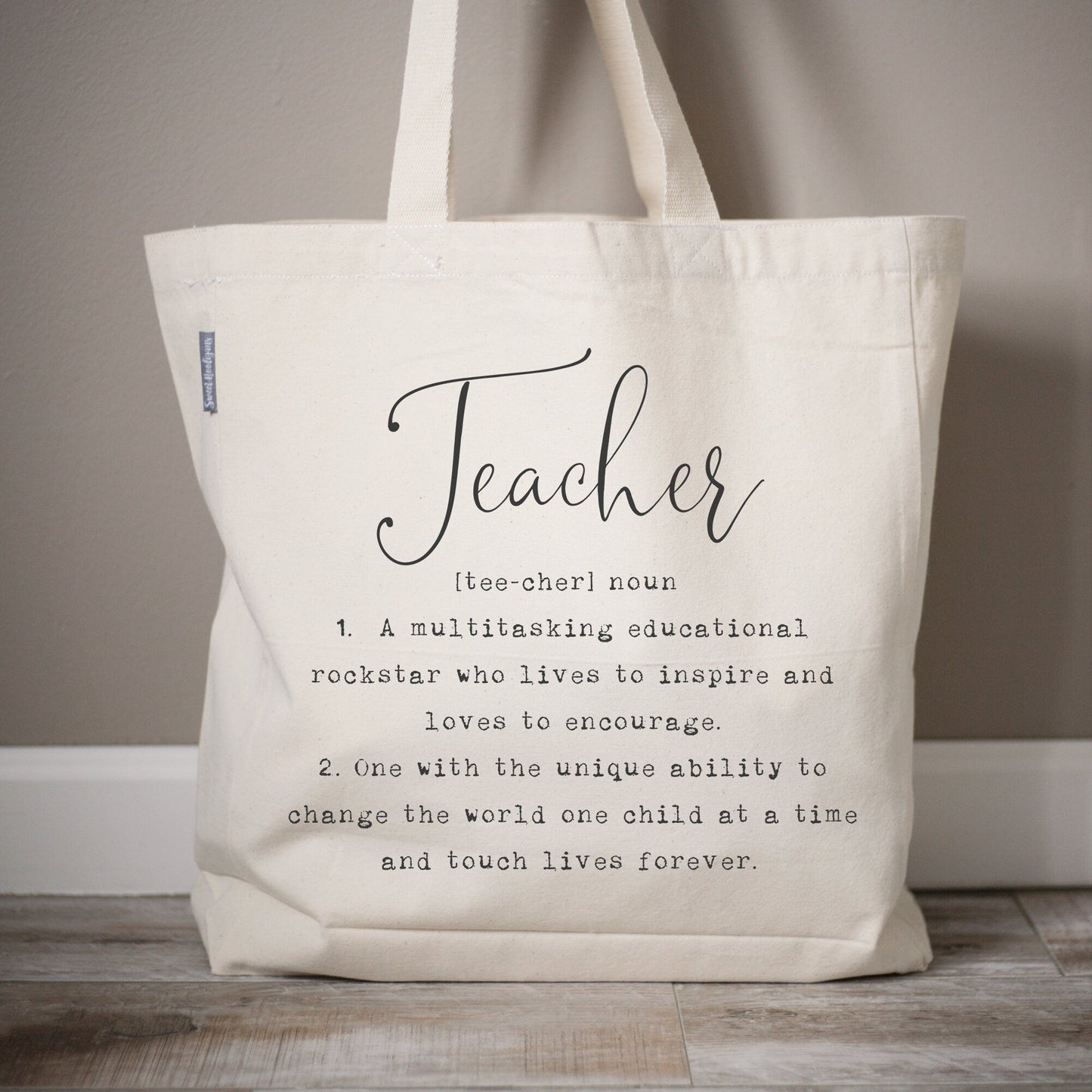Teacher Definition Tote Gift Bag Back to School Teacher Gift | Personalized Teacher Best Teacher Tote Bag Gift | Monogrammed Tote Canvas - Sweet Hooligans Design