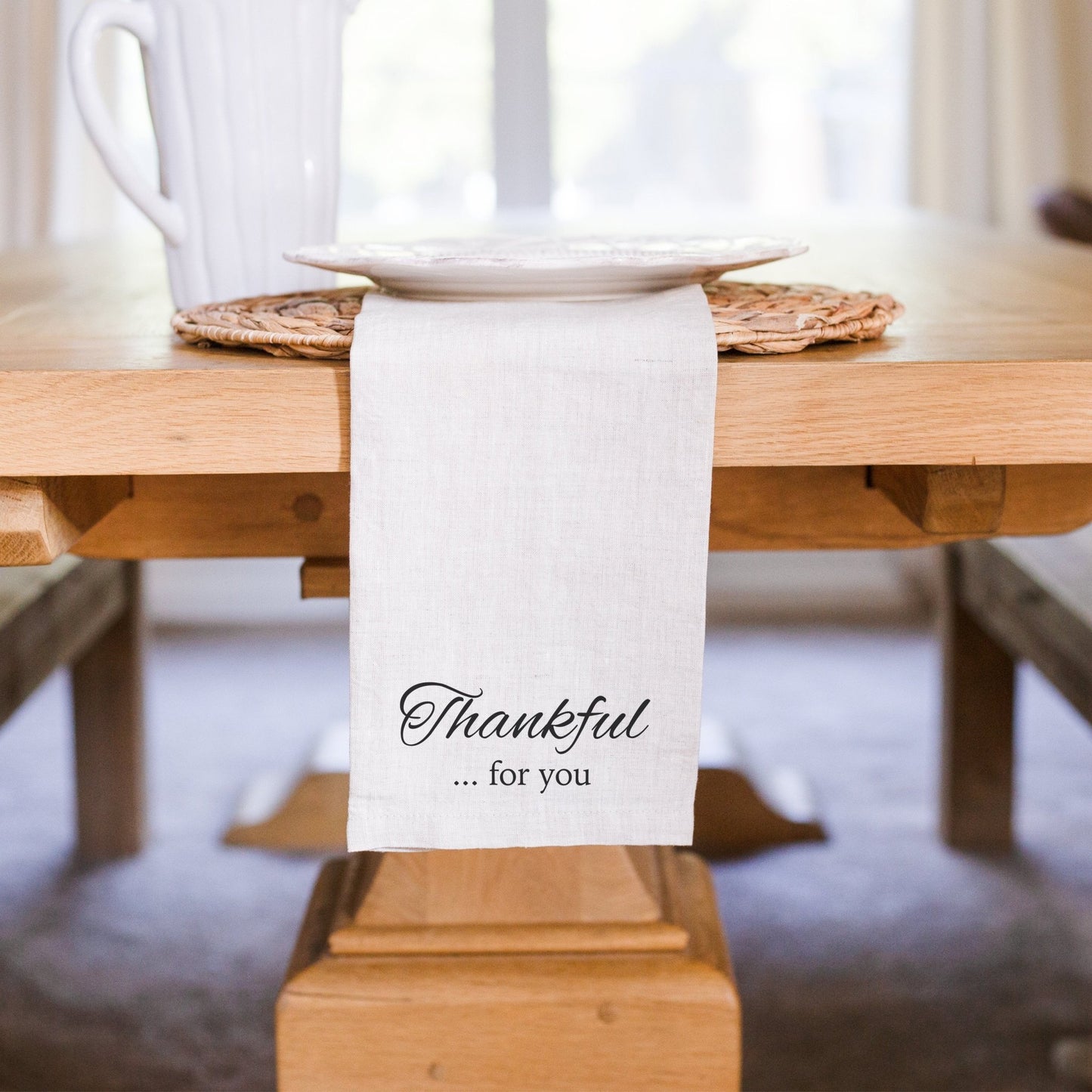 Load image into Gallery viewer, Thankful For You 100% Linen Napkin Set of 2 | Holiday Table Decor | Cloth Napkins | Eco-Friendly Napkins | Thanksgiving Christmas Decor - Sweet Hooligans Design
