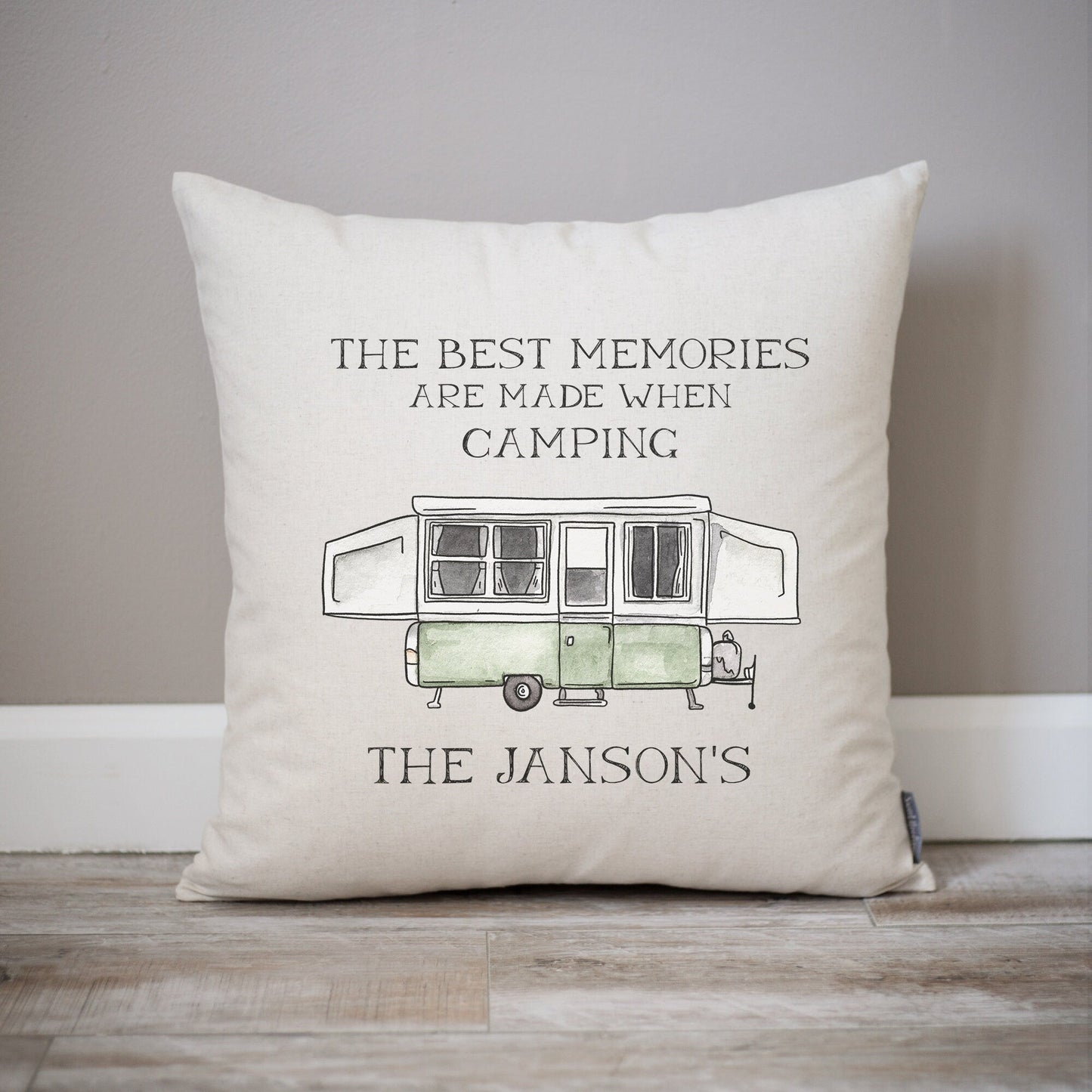 The Best Memories Are Made When Camping Pillow | Pop Up Camper Decor Customizable Camper Decor | CamperVan Trailer Decor RV Camper Pillow - Sweet Hooligans Design