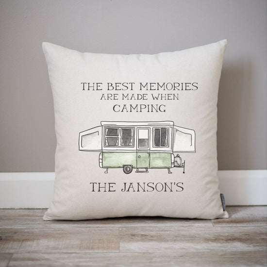 The Best Memories Are Made When Camping Pillow | Pop Up Camper Decor Customizable Camper Decor | CamperVan Trailer Decor RV Camper Pillow - Sweet Hooligans Design